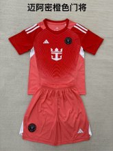 25/26 Inter Miami Goalkeeper Orange Kids 1:1 Quality  Soccer Jersey