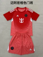 25/26 Inter Miami Goalkeeper Orange Kids 1:1 Quality  Soccer Jersey