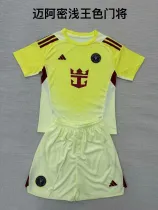 25/26 Inter Miami Goalkeeper Light Yellow Kids 1:1 Quality  Soccer Jersey