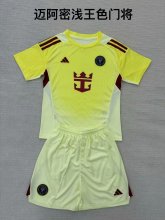 25/26 Inter Miami Goalkeeper Light Yellow Kids 1:1 Quality  Soccer Jersey