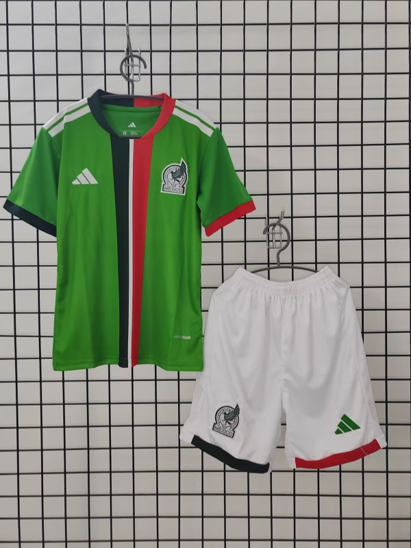 25/26 Mexico Home Green Kids 1:1 Quality Soccer Jersey