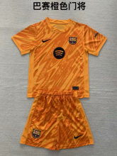 24/25 Barcelona Orange Goalkeeper Adult Kits 1:1  Quality  Soccer Jersey（成人套装）