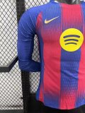 25/26 Barcelona  Home Long Sleeved  PLayer  1:1 Quality Soccer Jersey
