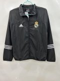 25/26  Real Madrid Embroidery Black Windbreaker