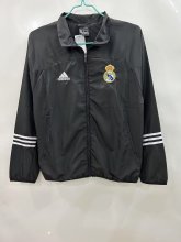 25/26  Real Madrid Embroidery Black Windbreaker
