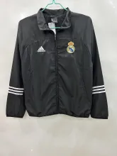 25/26  Real Madrid Embroidery Black Windbreaker