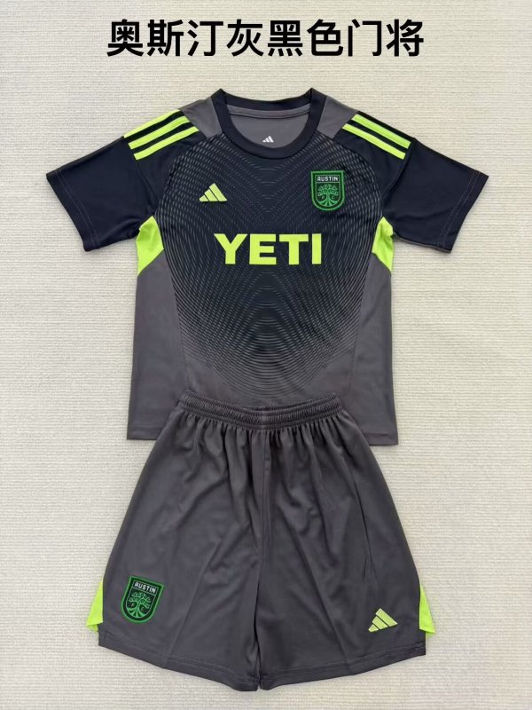 25/26 Austin FC Goalkeeper Dark Gray Kids 1:1 Quality Soccer Jersey