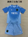 25/26 Austin FC Goalkeeper Blue Kids 1:1 Quality Soccer Jersey
