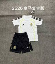 25/26 Real Madrid Retro Version Kids Kits 1:1 Quality Soccer Jersey
