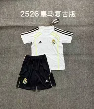 25/26 Real Madrid Retro Version Kids Kits 1:1 Quality Soccer Jersey