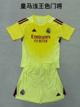 25/26 Real Madrid Goalkeeper Kids Kits 1:1 Quality Soccer Jersey