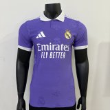 25/26  Real Madrid Dark Purple Flower Player 1:1 Quality Soccer Jersey