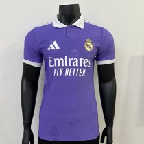 25/26  Real Madrid Dark Purple Flower Player 1:1 Quality Soccer Jersey