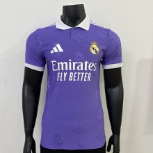 25/26  Real Madrid Dark Purple Flower Player 1:1 Quality Soccer Jersey