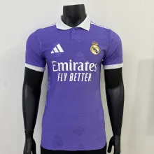25/26  Real Madrid Dark Purple Flower Player 1:1 Quality Soccer Jersey