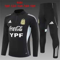25/26  Argentina Black Kids 1:1 Quality Training Jersey