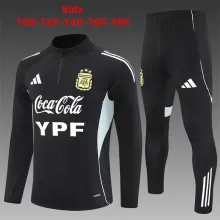 25/26  Argentina Black Kids 1:1 Quality Training Jersey