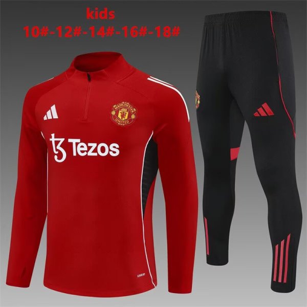 25/26  Manchester United Kids Red 1:1 Quality Training Jersey