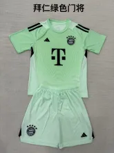 25/26 Bayern Munich Green Goalkeeper Kids 1:1 Soccer Jersey