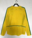 2002 Brazil Home Long Sleeve Fans Retro  1:1 Quality  Soccer Jersey