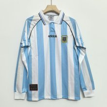 1996 Argentina Home Long Sleeve Retro 1:1 Quality Soccer Jersey