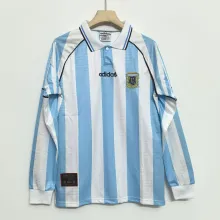 1996 Argentina Home Long Sleeve Retro 1:1 Quality Soccer Jersey