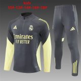 25/26 Real Madrid Dark Grey Kids  1:1 Quality Training Jersey