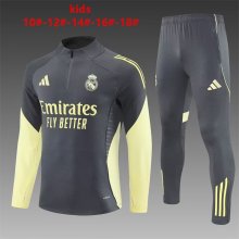 25/26 Real Madrid Dark Grey Kids  1:1 Quality Training Jersey