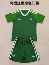 25/26 Argentina Goalkeeper Green 1:1 Kids Soccer Jersey