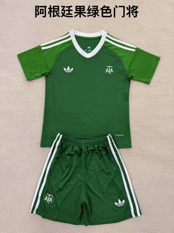 25/26 Argentina Goalkeeper Green 1:1 Kids Soccer Jersey