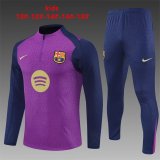 25/26  Barcelona Kids Purple Player Version 1:1 Quality Training Jersey