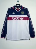 1997/1998 Manchester City Away Long Sleeve Fans Retro 1:1 Quality Soccer Jersey