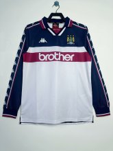 1997/1998 Manchester City Away Long Sleeve Fans Retro 1:1 Quality Soccer Jersey
