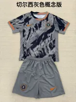 25/26 Chelsea Grey Special Edition Kids Kits 1:1 Quality Soccer Jersey