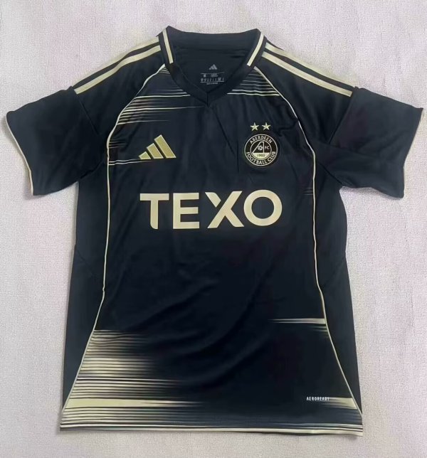 25/26  Aberdeen  Away Black Fans 1:1 Quality Soccer Jersey