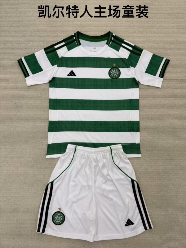 25/26 Celtic Home  Kids KIits 1:1 Soccer Jersey