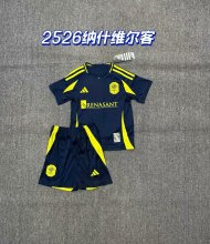 25/26 Nashville SC Away  Kids Kits 1:1 Quality Soccer Jersey