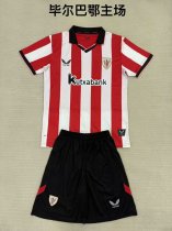 25/26 Athletic Bilbao Home Kids Kits 1:1 Quality  Soccer Jersey