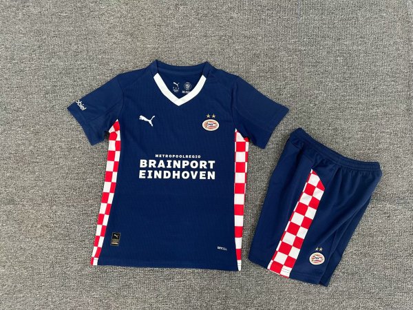 25/26 PSV Eindhoven Away Kids Kits 1:1 Quality Soccer Jersey