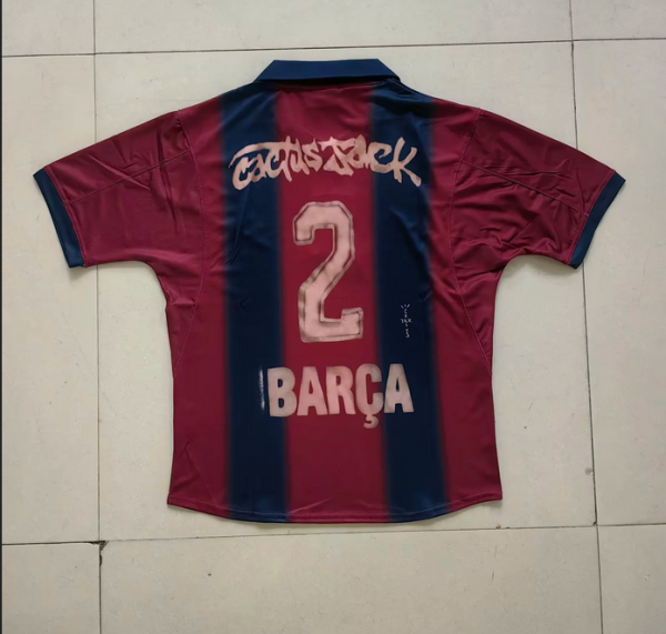 25/26 Barcelona TRAVIS SCOTT Cactus Jack Fans Retro1:1 Quality Soccer Jersey
