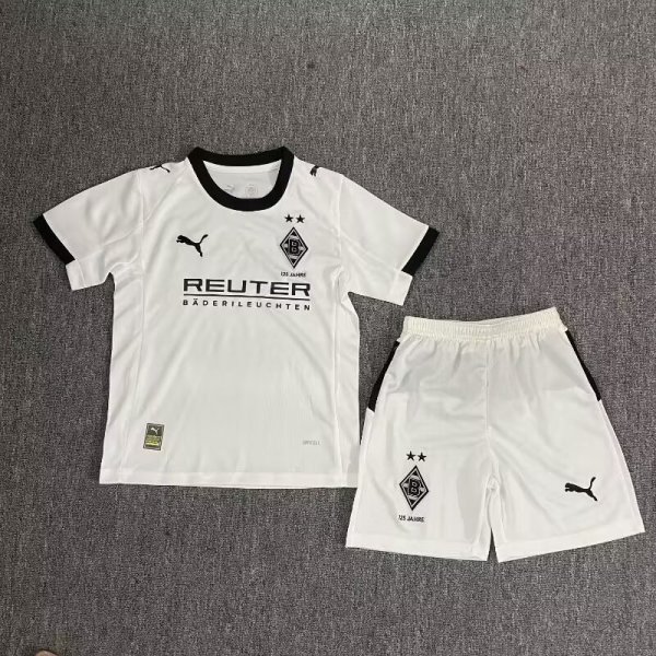 25/26 Monchengladbach Home  Kids Kits  1:1 Quality Soccer Jersey
