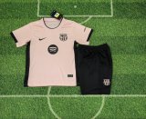 25/26 Barcelona  Light  Pink Kids Kits 1:1 Quality Soccer Jersey