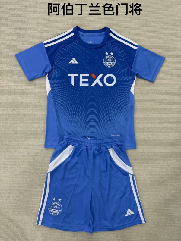25/26  Aberdeen Blue Goalkeeper Kids Kits 1:1 Quality Soccer Jersey