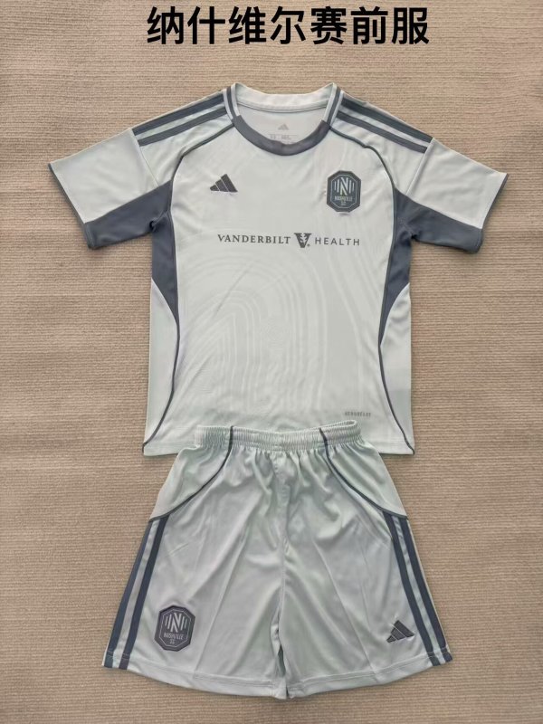 25/26 Nashville SC Pre match uniform Kids Kits 1:1 Quality Soccer Jersey