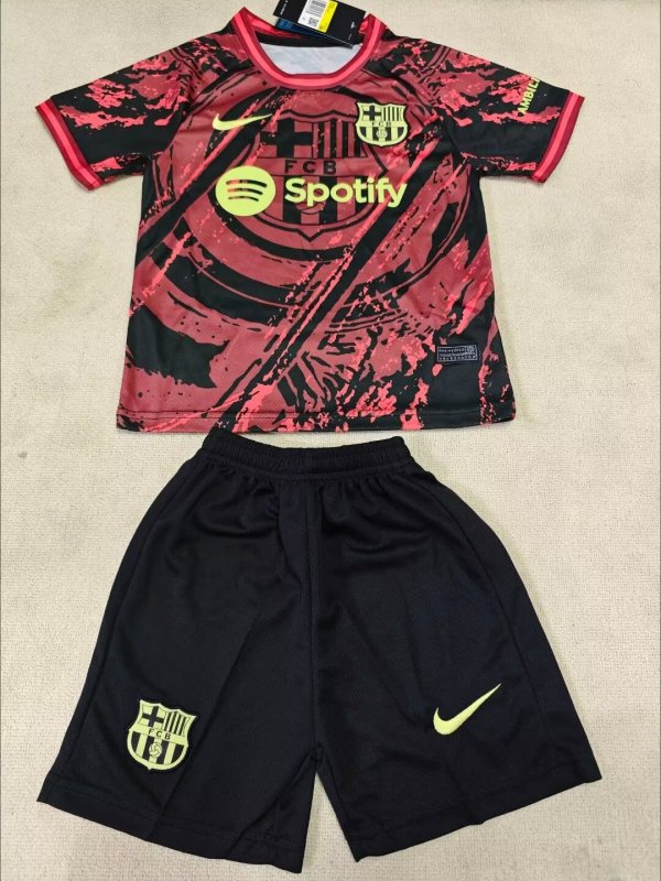 25/26 Barcelona Training clothes Kids Kits 1:1 Quality Soccer Jersey