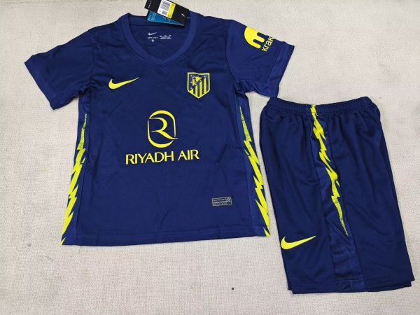 25/26 Atletico Madrid  Away Kids Kits 1:1 Quality Soccer Jersey