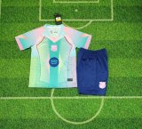 25/26 Barcelona  Special Edition Blue Kids Kits 1:1 Quality Soccer Jersey