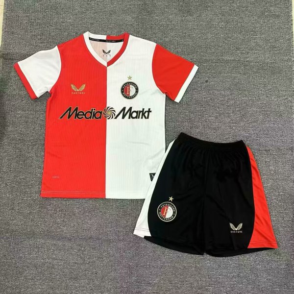 25/26 Feyenoord Rotterdam Home Kids Kits 1:1 Quality Soccer Jersey