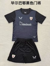 25/26 Bilbao Goalkeeper Black Kids Kits 1:1 Quality  Soccer Jersey