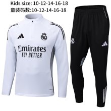 25/26 Real Madrid White Kids  1:1 Quality Training Jersey